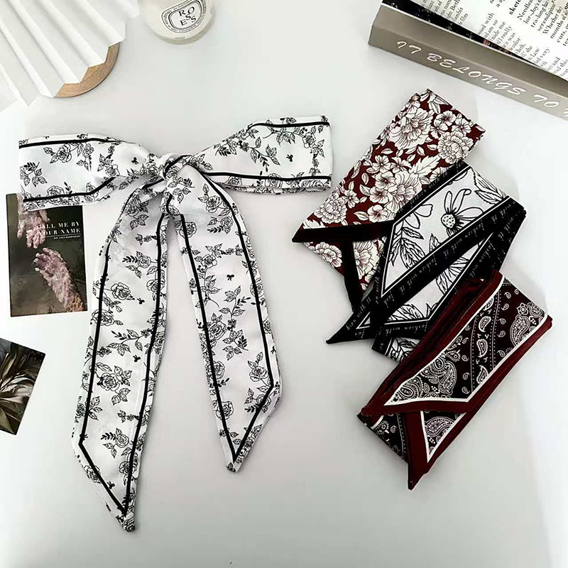 Face Scarf Mask - Элегантный женский шелковый платок-лента для волос,