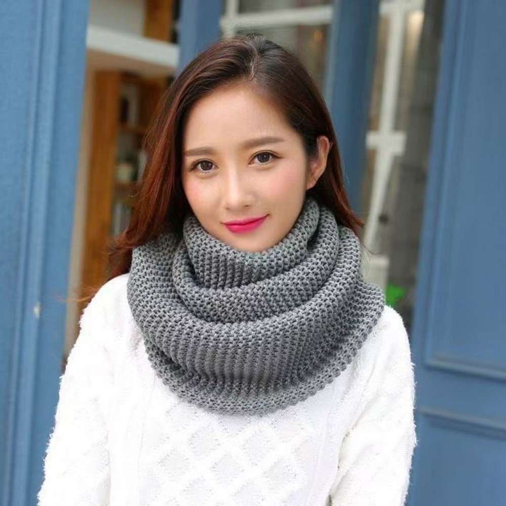 Infinity Scarf Knit - Однотонный шарф-снуд с бесконечным узором, дышащий,