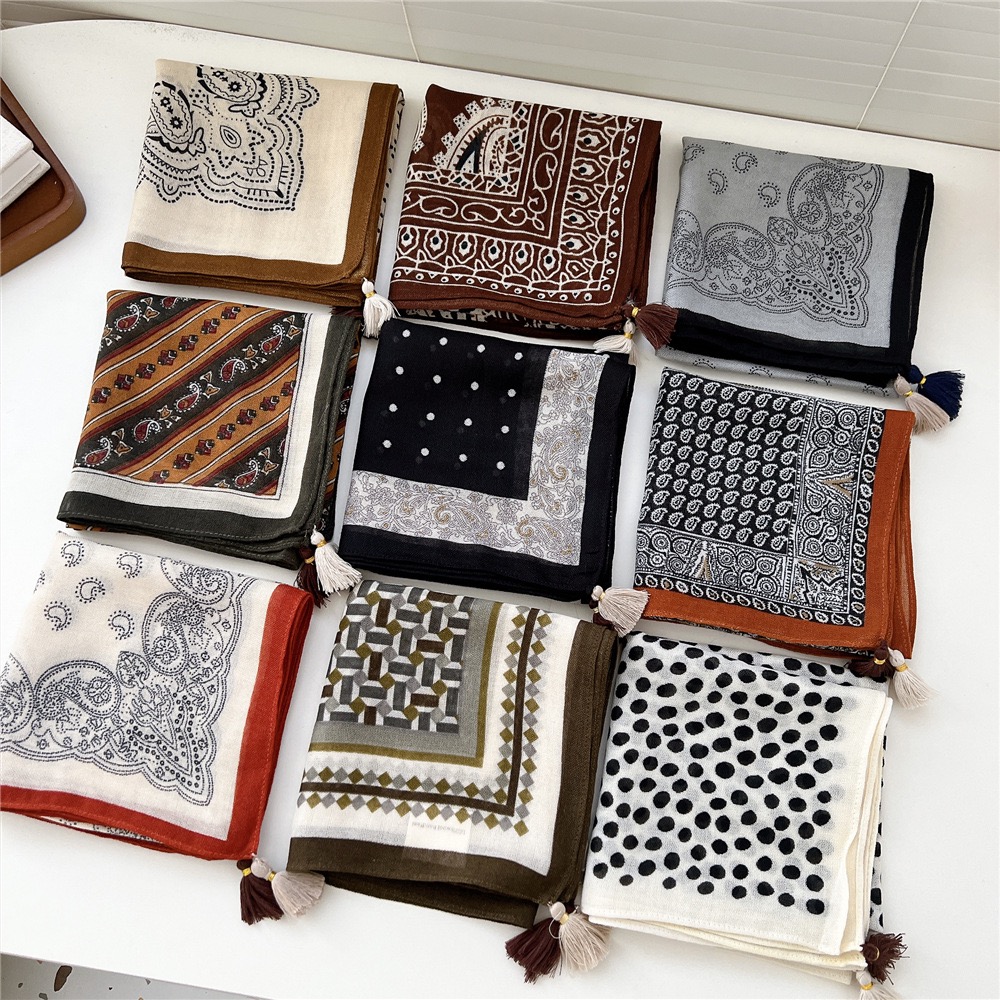 Винтажный квадратный шарф с ки – обзор и цена Bandana Cotton